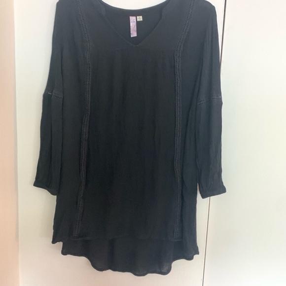 Alya Black V-Neck Long Sleeve Boho Flowy Dress - Picture 10 of 12